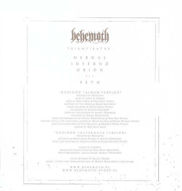 Behemoth - GOD = DOG