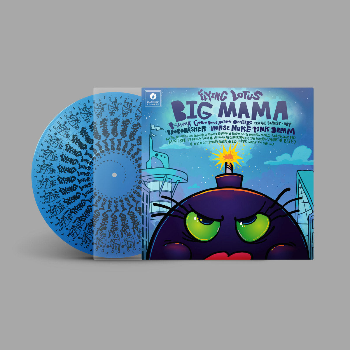 06/03/2026: Flying Lotus - Big Mama (Exclusive screen-printed Blue 12” Vinyl + 12x12 sticker sheet)