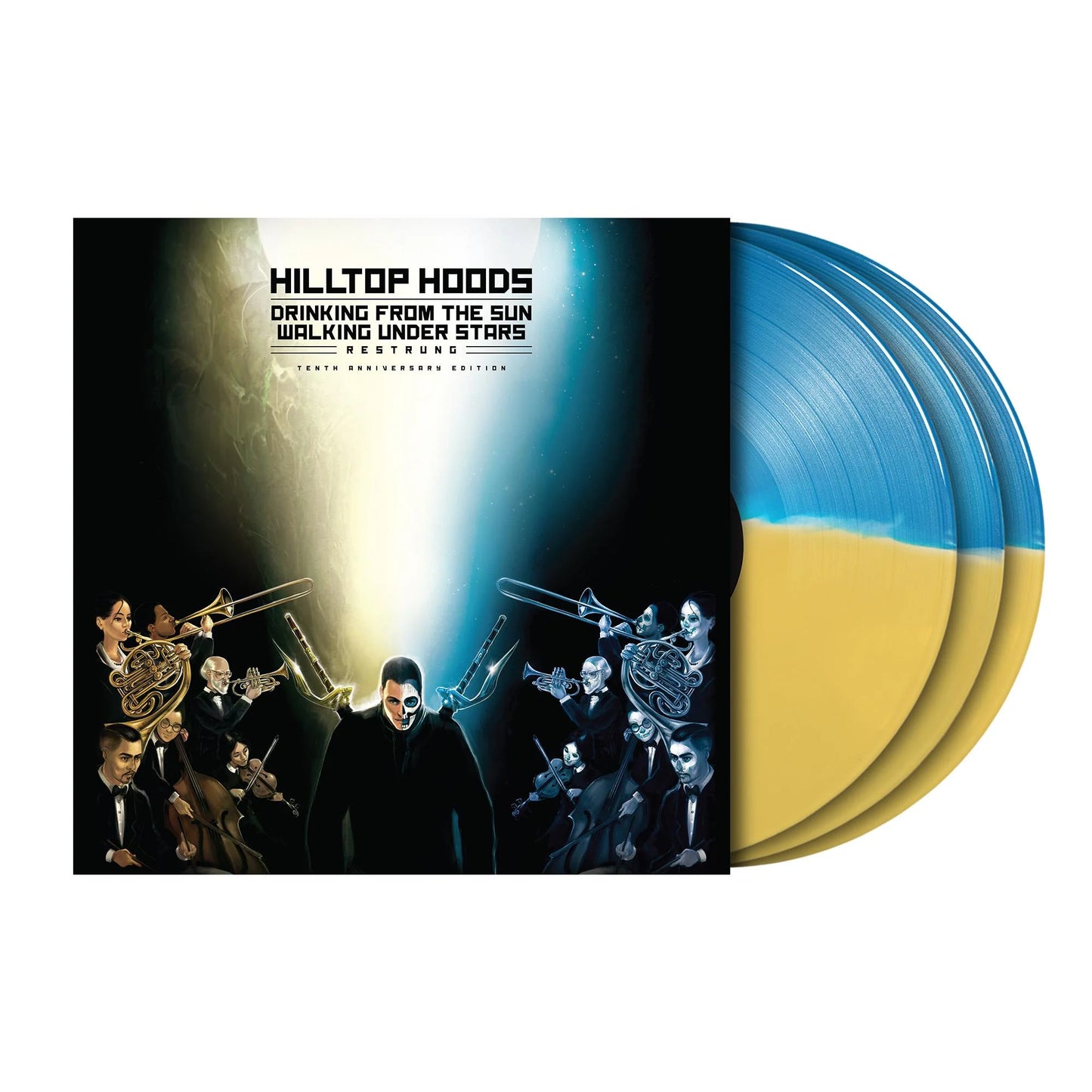 Hilltop Hoods – Drinking From The Sun, Walking Under Stars Restrung (10th Anniversary 3LP Yellow & Blue Vinyl)