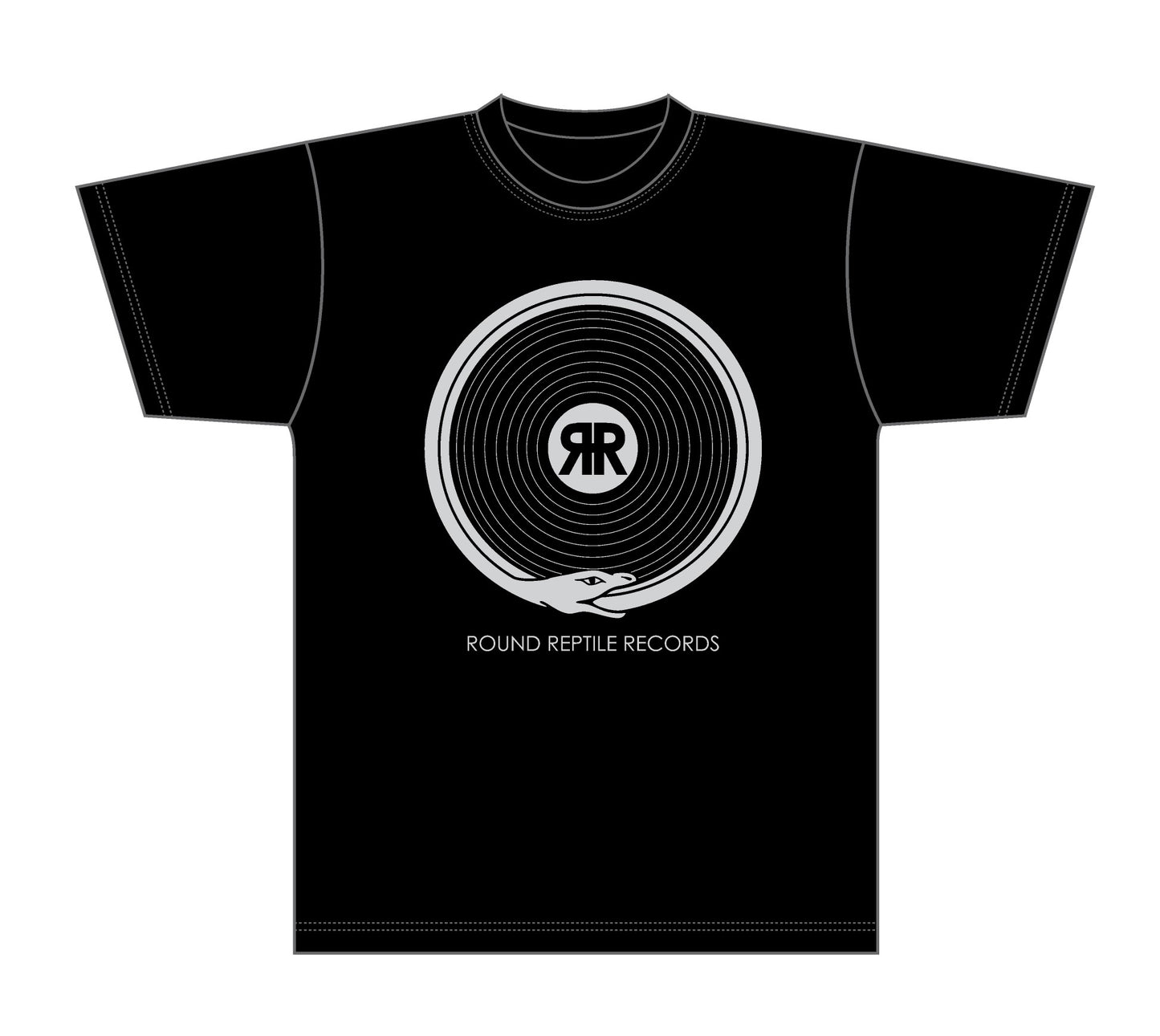 Round Reptile Records - Silver Logo T-Shirt