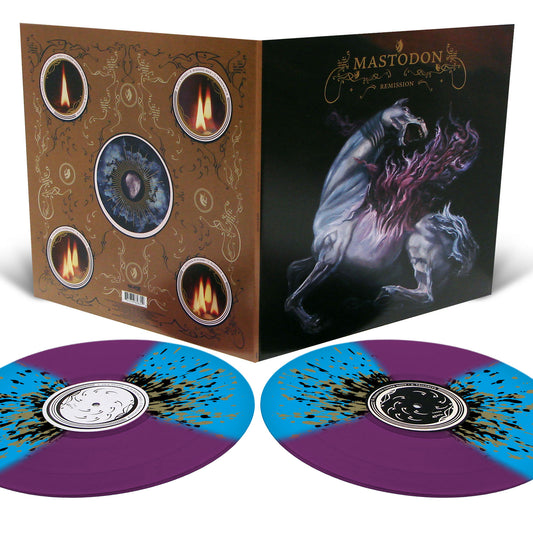 Mastodon - Remission (Electric Blue with Purple Pinwheels and Metallic Gold and Black Splatter)